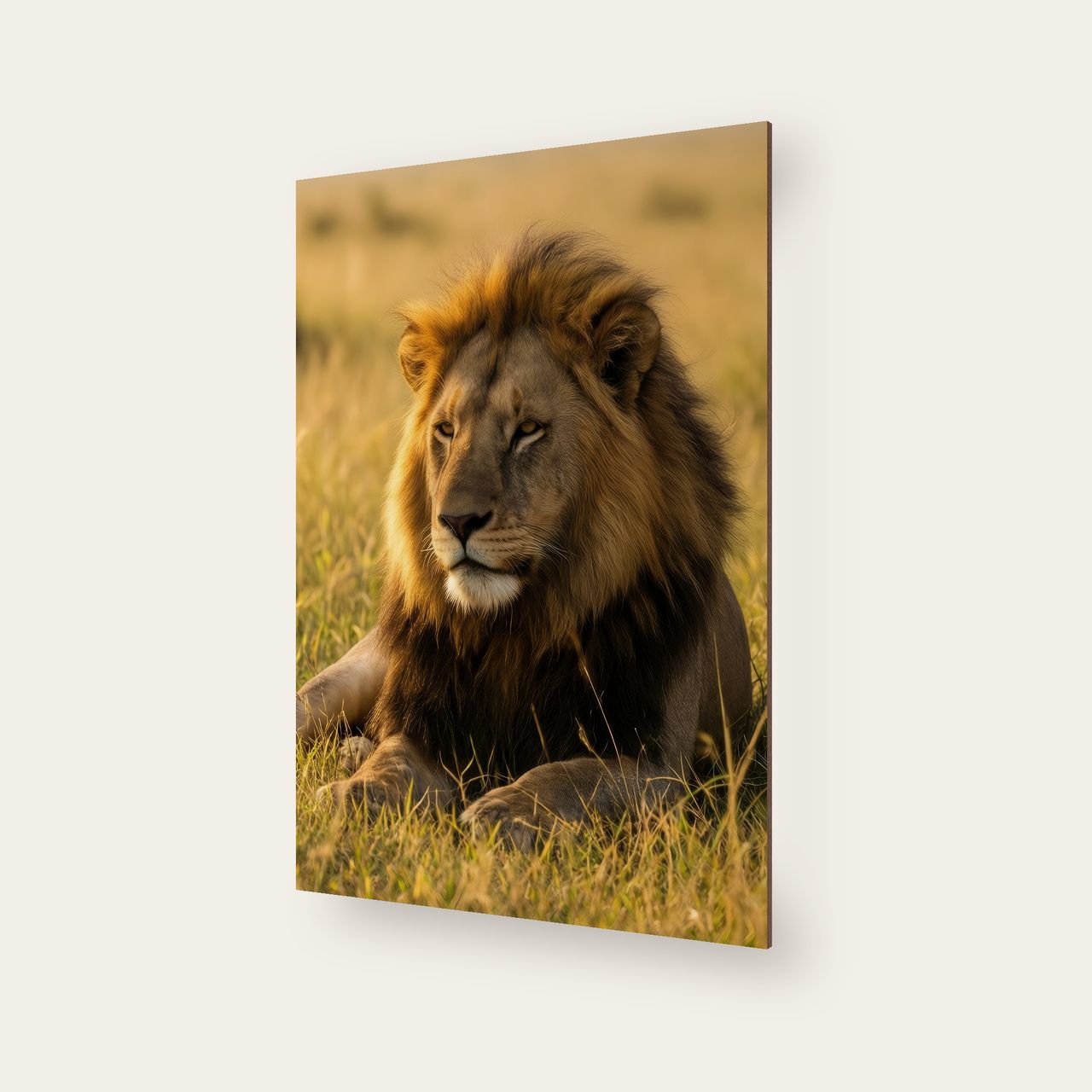 Schräg aufgenommenes Bild des Posters mit sichtbarer Holzkante